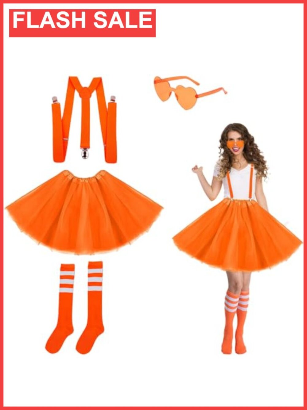Halloween Cosplay Tutu Skirt Suspenders Set Accessories Suit